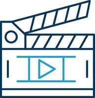 Movie Line Blue Two Color Icon vector