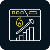 incrementar línea amarillo blanco icono vector