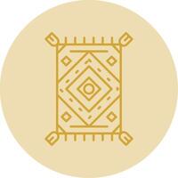 Rug Line Yellow Circle Icon vector