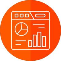 Dashboard Line Red Circle Icon vector