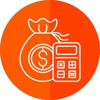 Budget Line Red Circle Icon vector