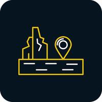 Location Line Yellow White Icon vector