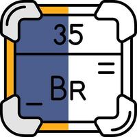 Bromine Filled Half Cut Icon vector