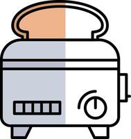 Toaster Filled Half Cut Icon vector