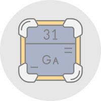 Gallium Line Filled Light Circle Icon vector