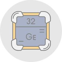 germanio línea lleno ligero circulo icono vector