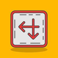 Intersect Filled Shadow Icon vector