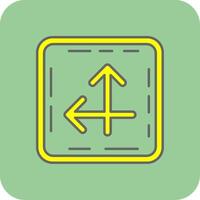 Intersect Filled Yellow Icon vector