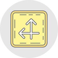 Intersect Line Filled Light Circle Icon vector
