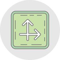Intersect Line Filled Light Circle Icon vector