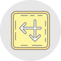 Intersect Line Filled Light Circle Icon vector