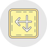 Intersect Line Filled Light Circle Icon vector