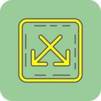 Intersect Filled Yellow Icon vector