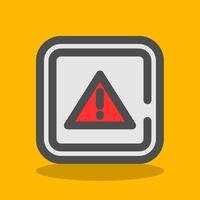 Alert Filled Shadow Icon vector