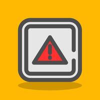 Alert Filled Shadow Icon vector