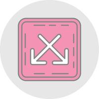 Intersect Line Filled Light Circle Icon vector