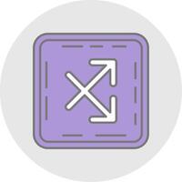 Intersect Line Filled Light Circle Icon vector