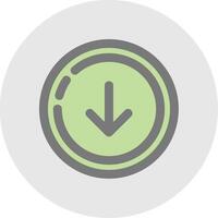 Down Line Filled Light Circle Icon vector