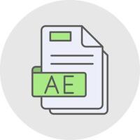 Ae Line Filled Light Circle Icon vector