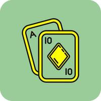 póker lleno amarillo icono vector