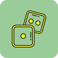 Dice Filled Yellow Icon vector