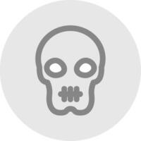 Skull Line Filled Light Circle Icon vector