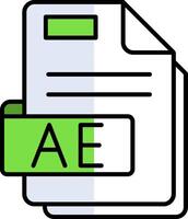 Ae Filled Half Cut Icon vector