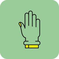 mano lleno amarillo icono vector