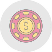 Chip Line Filled Light Circle Icon vector