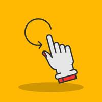 Rotate Filled Shadow Icon vector