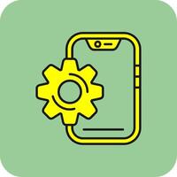 ajuste lleno amarillo icono vector