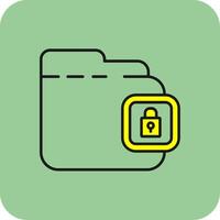 Locked Filled Yellow Icon vector