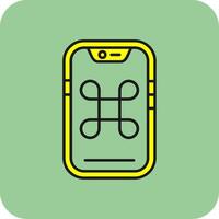 Command Filled Yellow Icon vector