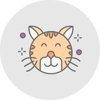 Happy Line Filled Light Circle Icon vector