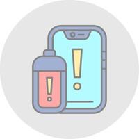 Battery Line Filled Light Circle Icon vector