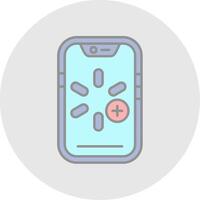 More Line Filled Light Circle Icon vector