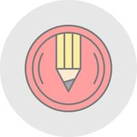 Compose Line Filled Light Circle Icon vector