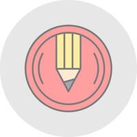 Compose Line Filled Light Circle Icon vector