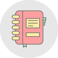 Notebook Line Filled Light Circle Icon vector