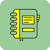 Notebook Filled Yellow Icon vector