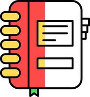 Notebook Filled Half Cut Icon vector