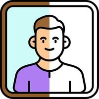 Portrait Filled Half Cut Icon vector