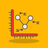 Chart Filled Shadow Icon vector