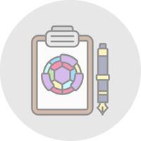 Report Line Filled Light Circle Icon vector