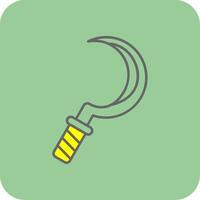 Sickle Filled Yellow Icon vector