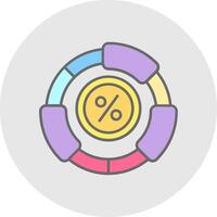 Ratio Line Filled Light Circle Icon vector