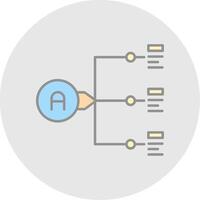 Relation Line Filled Light Circle Icon vector