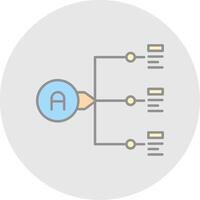 Relation Line Filled Light Circle Icon vector