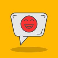 Happy Filled Shadow Icon vector