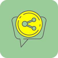 Share Filled Yellow Icon vector